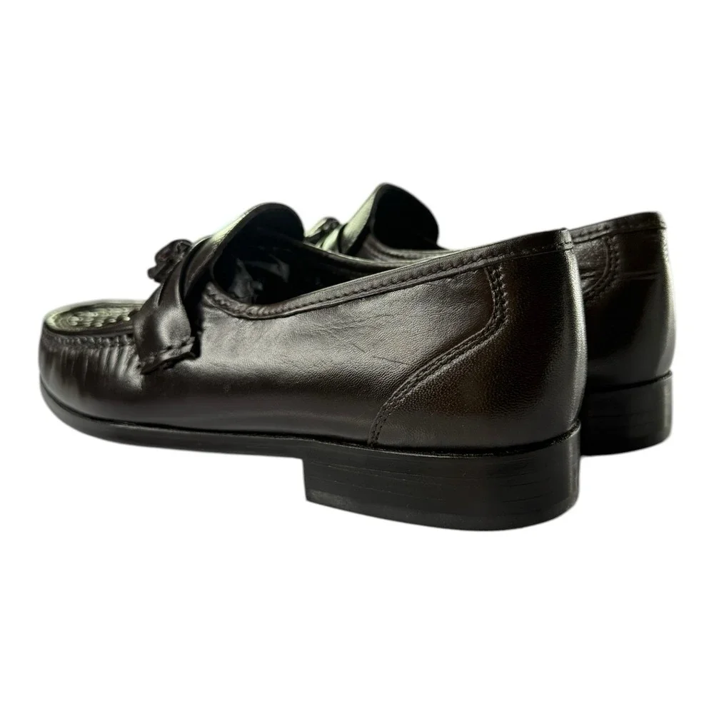 Stafford Corey II Brown Woven Tassel Loafers Men's Size 8D Leather Dress Shoes